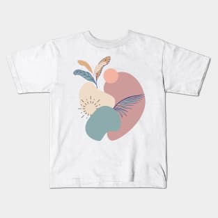 Boho Abstract Warm Toned Neutral Print Kids T-Shirt